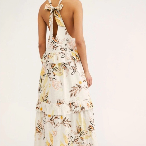Free People Floral Backless Dress in Cream and Yellow - Picture 3 of 5